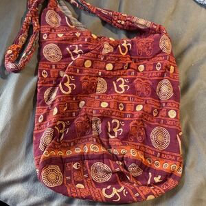 Sanchi Boho Hippie Shoulder Bag Om Symbol Radha Krishna Print Cotton